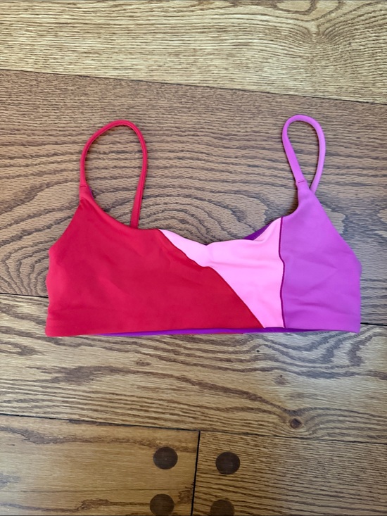 Left On Friday Other - Left On Friday Colorblock Red Pink Purple Bikini Top